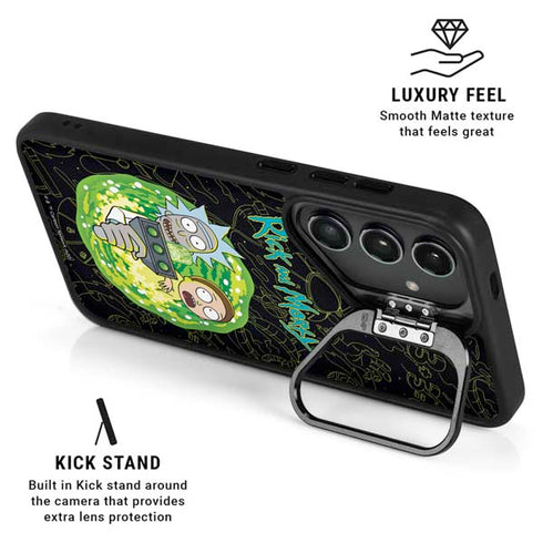 Adult Swim Rick and Morty Portal Travel Galaxy S24 Plus Kickstand Case